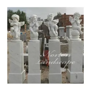Fabrik benutzer definierte Steins chnitzerei Engel Skulptur Lebensgröße niedlichen weißen Marmor Cherub Statuen Preise
