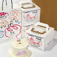Boîte à gâteau roulé personnalisée haut de gamme en carton 12x12x8 pour mariage, avec motif floral personnalisé, biodégradable et recyclée