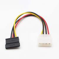 Cable de Alimentación de Alta Calidad para Disco Duro SATA de 15 Pines a IDE de 4 Pines con Cubierta de PVC y Blindaje Trenzado, Divisor en Y