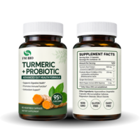 Capsules végétales de curcuma et probiotiques OEM ODM, capsules de curcuma probiotiques à 95% de curcumine, supplément immunitaire intestinal sous marque privée