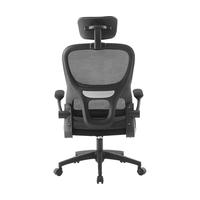 Chaise de bureau ergonomique à dossier haut en maille, appui-tête réglable, soutien lombaire, accoudoirs rabattables, chaise pivotante pour ordinateur, pour la maison et le bureau