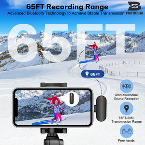 MAYBESTA Microphone sans fil miniature à double cravate pour iPhone iPad - pour l'<span class=keywords><strong>enregistrement</strong></span> vidéo, les interviews, les podcasts <span class=keywords><strong>sur</strong></span> <span class=keywords><strong>Youtube</strong></span> - Product Image 4