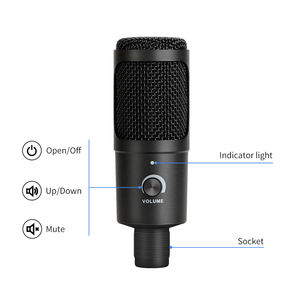 Pro <span class=keywords><strong>Audio</strong></span> Studio Micrófono plegable Micrófono de condensador con cable de <span class=keywords><strong>escritorio</strong></span> Micrófono de conferencia de metal para comunicación de grabación de sonido - Product Image 2
