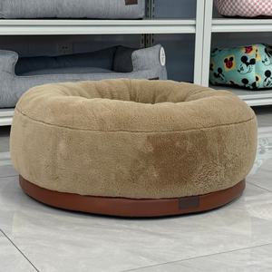 ETRIP <span class=keywords><strong>PET</strong></span> Luxuriöses Weiches Flauschiges Warmes Khaki Plüsch-Hundebett Winter Rundes Donut-Katzen- und Hundebett - Product Image 1