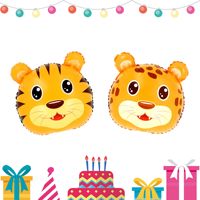 Ballons en aluminium tête d'animal thème dessin animé version Q de 18 pouces pour décorations de fête d'anniversaire d'enfants 2025 – Livraison directe