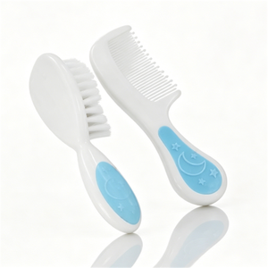 Ensemble de brosses et peignes pour bébé en silicone PP sans BPA, doux et sûrs, pour les soins capillaires <span class=keywords><strong>des</strong></span> nourrissons de 0 à 4 ans, kit de toilettage pour nouveau-nés - Product Image 1