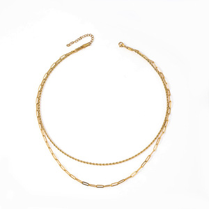 Collar de cadena de serpiente en capas |   Collar de Acero Inoxidable con Baño de Oro PVD de 18K, Diseño de Múltiples Hilos, para Mujer, Joyería Resistente al Deslustre - Product Image 5