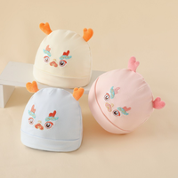 Gorro para Bebé, Estilos de Primavera y Otoño, Mezcla de Algodón y Elastano, Suave para la Piel, Antibacteriano, Unisex, Protector de Cabeza para Recién Nacidos de 0 a 3 Meses