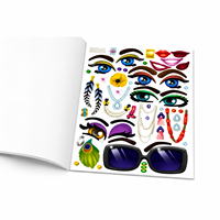 Libro de Pegatinas Personalizado para Niños, Impresión a Todo Color, Resistente al Agua, Reutilizable, con Dibujos Animados de Animales, Juguete Educativo, Venta al Por Mayor