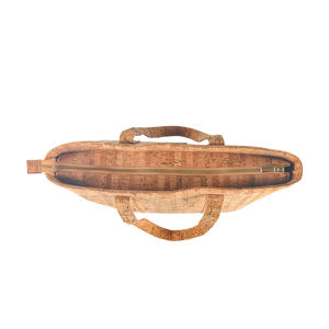 Bolso grande y sencillo de <span class=keywords><strong>corcho</strong></span> para mujer, bolsos de mano con asa superior de cuero natural Vegano para mujer, bolso de mano suave personalizado con cremallera, estampado de <span class=keywords><strong>letras</strong></span> - Product Image 3