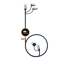 Kabel Bambu 60W PD Pengisian Cepat dengan Logo Menyala, Kompatibel USB-C, Apple CarPlay, Android Auto