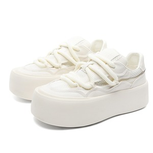 Chaussures d'été à semelles épaisses pour hommes, tige en maille respirante, polyvalentes, adaptées à toutes les occasions, baskets décontractées à cheville haute, tendance - Product Image 5