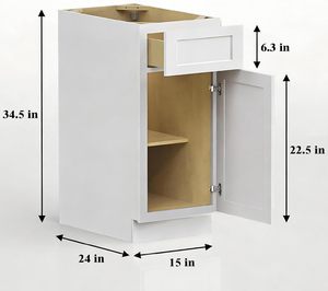 Set di Mobili da Cucina Bianchi Stile Shaker, Pronti per il Montaggio, in Compensato con Chiusura Ammortizzata, Consegna Rapida da Houston USA - Product Image 3