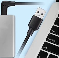 Câble de liaison de transfert de données à charge rapide coudé à 90 degrés 10Gbps amélioré USB 3.2 a vers Type C pour Oculus Quest 2 VR PC Gaming