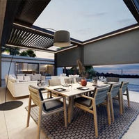 Toldo Retráctil para Exteriores, Techo Ajustable Impermeable, Gazebo de Aleación de Aluminio para Jardín, Villa, Patio