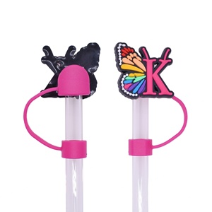 Nueva Tapa Protectora de Silicona Suave de PVC con Diseño de Mariposa Rosa y Letras, para Pajitas, Adecuada para Accesorios de Bebidas - Product Image 5