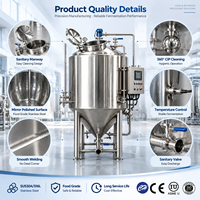 Cuve de Fermentation de Bière en Acier Inoxydable avec Fond Conique, Manomètre, Tube de Niveau et Système de Raccordement Sanitaire