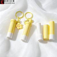 Tube Lip Gloss dengan Gantungan Kunci, Wadah Lipstik & Lip Balm Silikon 5g, Botol Kosong Lip Gloss Kuning