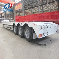 Promotion : Semi-remorque surbaissée 3 essieux 60 tonnes, remorque hydraulique à plateau bas pour le transport d'équipements lourds et d'excavatrices