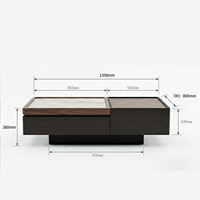 Table basse rectangulaire avec rangement, style vintage haut de gamme, table basse en bois pour la maison, table de salon luxueuse