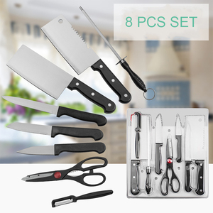 Manche en plastique acier inoxydable, ensemble de 8 pièces, pas cher, outils de cuisine, ensemble de couteaux de Chef, vente en gros - Product Image 3