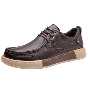 NUEVAS Zapatillas de Trabajo para Hombre con Punta Redonda y Cordones, de Cuero Vacuno de Grano Completo, Forro de Malla, Diseño Clásico Italiano, 2026, Venta al Por Mayor - Product Image 1
