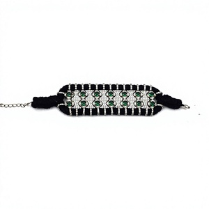Pave Zircon Macrame Adjustable Braided Cord Hologram Bracelet Silver White Rhodium Plated Unisex Luxury <b>Gift</b> - Product Image 1