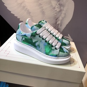 Tendances Produits 2026 Mqqueens Baskets à plateforme en cuir véritable à motif imprimé de luxe, bout rond, à lacets, chaussures de marche de créateur - Product Image 1