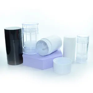 Tube de déodorant 30g, 15g, 50g, 75g, noir, blanc, plastique transparent, solide, vide, bâton de déodorant, récipient pour emballage de crème déo