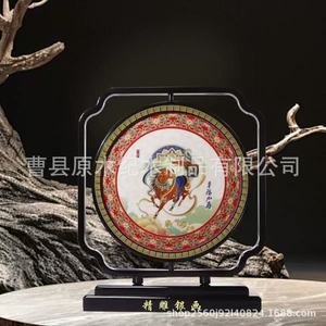 Marco de Exhibición para Bordados de Suzhou, Hecho a Mano en Madera, Adorno Tradicional para Regalo, Cuadrado, para Sala de Estar, Estudio o Entrada - Product Image 2
