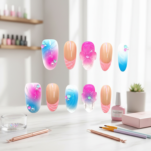 Lunga bara premere sulle unghie riutilizzabili unghie finte disegni personalizzati disponibili - Product Image 3
