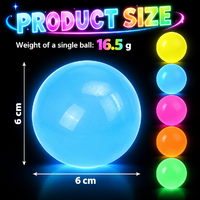 Neuartige 6cm Leuchtende Klebrige Deckenbälle Luminöse Wand-Stressabbau-Sensorik-Fidget-Spielzeuge für Kinder Erwachsene Geburtstagsparty-Geschenke