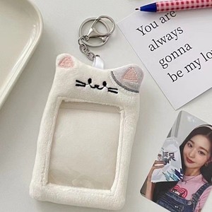 Estuche para Tarjetas Fotográficas de Peluche con Diseño de Oso y Conejo, Funda para Fotos de Ídolos de Kpop, Protector de Tarjetas de Identificación con Llavero, Colgante para Bolsa, Artículos de Papelería - Product Image 4