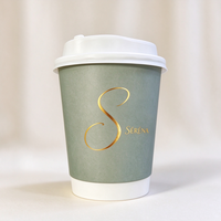 Gobelets en papier à double paroi biodégradables imprimés sur mesure, compostables et recyclables, 8 oz/16 oz, avec couvercles pour café chaud à emporter, café, restaurant