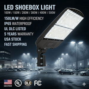 Lampe LED de voirie AC avec capteur de mouvement, 100W 200W 300W 400W 500W 150Lm/W, IP65, pour éclairage extérieur, conforme aux normes UL DLC, en stock aux États-Unis - Product Image 1