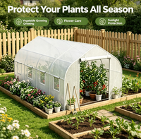 Serre tunnel autoportante pour culture extérieure, avec couverture en PE, porte enroulable et fenêtre d'aération, pour légumes de jardin, facilement assemblable