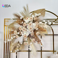 Rangkaian Bunga Daun Palem Kering Bohemian LEDA, Rumput Pampas, Bunga Artificial untuk Dekorasi Latar Belakang Pernikahan & Acara