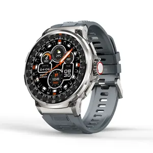 GAOKE jam tangan pintar pria, 47 mm dial bulat terbesar 710 mAh baterai besar 1.85 inci untuk pria V69 2024 item baru