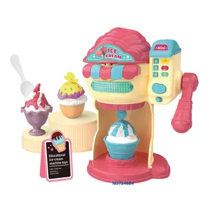 MJ TOYS Educational pretend play toys kids handmade toys ice cream machine with light music