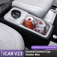 Chery ICAR V23 Protection en silicone antidérapante, poche arrière pour téléphone portable, boîte de rangement pour mouchoirs et gobelets, accessoires Icar V23