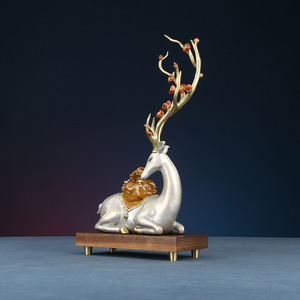 Adorno de cobre con diseño de ciervo y flor de ciruelo, bolsa de dinero, decoración para sala de estar, regalo de Año Nuevo Chino - Product Image 2