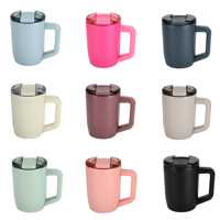 Tasse à café portable en acier inoxydable 304 à double paroi avec couvercle, tasse à lait isolée