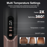 Styler multi-cheveux 1600W, 110000 tr/min, styler à air chaud haute vitesse, affichage numérique, sèche-cheveux professionnel avec 14 accessoires