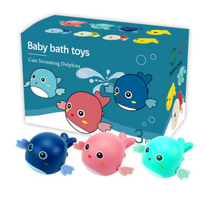 Atacado Banheiro relógio brinquedos animais banheira vento acima natação adorável golfinho pato animal flutuante bebê banho brinquedo BBT018 - Product Image 1