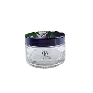 Luxo cosméticos embalagem grande capacidade 200ml private label vidro jar com tampa