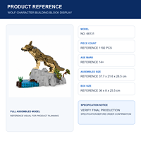 Ensemble de blocs de construction Personnage Loup, Modèle Scène Aquatique Rocailleuse, Jouet de présentation DIY en ABS pour adolescents de 14 ans et plus, Emballage personnalisé