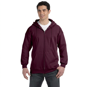 Sudadera con Capucha y Cremallera para Hombre, Ligera, de Secado Rápido, Estilo Urbano, 100% Algodón, Diseño Sólido con Impresión de Logotipo Personalizado - Product Image 1