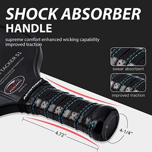 Sharewell pickleball vợt thiết lập sợi carbon thành phần PE tổ ong 2 pickleball paddles + 4 quả bóng + 4 mồ hôi thấm + 1 bìa Túi - Product Image 5