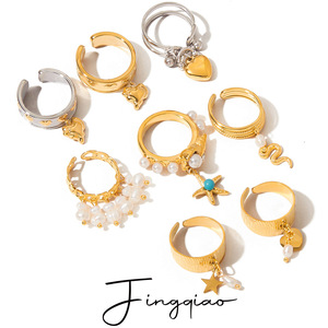 Juego de Anillos Colgantes de Acero Inoxidable Yueli con Dijes de Corazón, Joyería Unisex para Regalo - Product Image 1