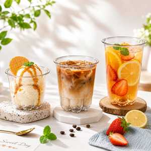 Vasos de Café Helado de 350 ml (8 oz) con Logotipo, Fábrica de Zhejiang, Vasos Desechables de Plástico PET con Todas las Medidas para Bodas y Despedidas de Soltero - Product Image 1